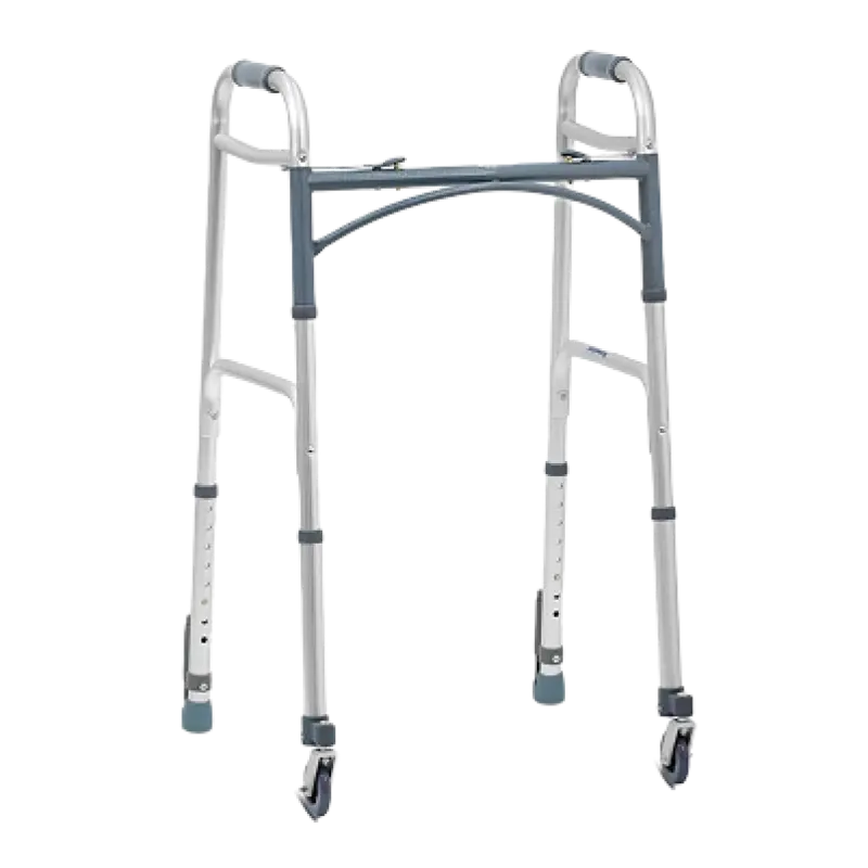 Aarogyaa Bharat Folding Deluxe Walker with 360° Swivel Wheels & Auto-Glide Brakes (RX214SB)